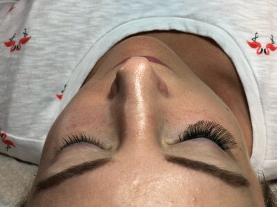 view of before and after eyelash extensions