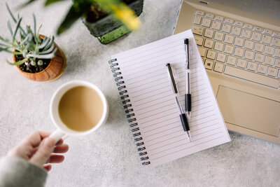 coffee and notebook