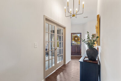 Entry way into this cottage core ranch home in fuquay varina nc