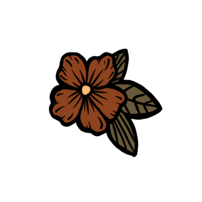 An orange flower design