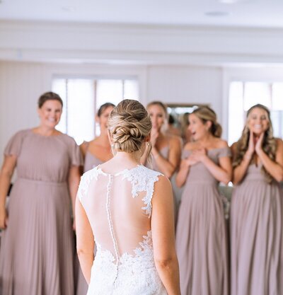 Bride and groom being introduced at Cross Keys Vineyard.