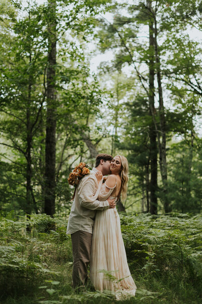 summer forest engagement photos