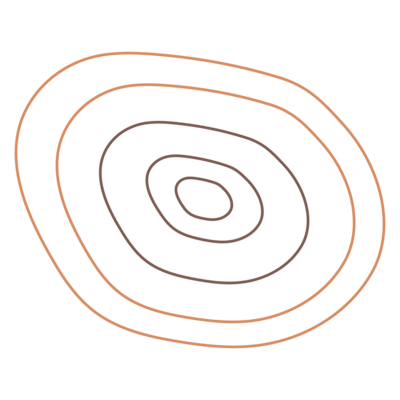 concentric circles in peach and brown