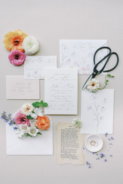 Inn at Perry Cabin Wedding detail photo of forals and invitations megan bennett photography