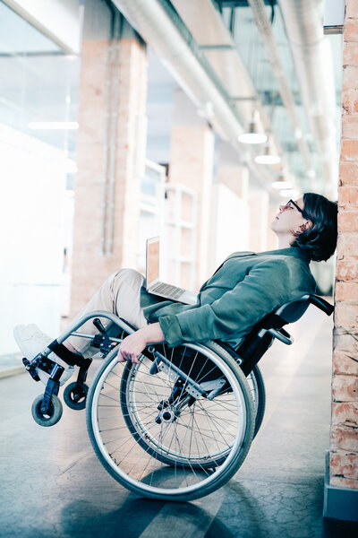 woman with disability in wheelchair