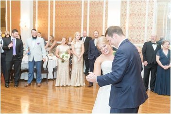 bride and groom first dance at the poinsett club wedding