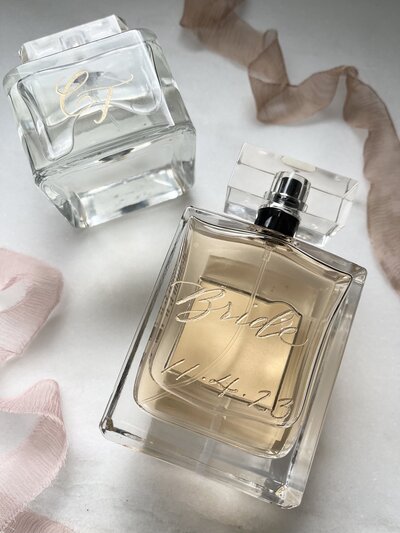 Engraved  perfume bottle for the bride