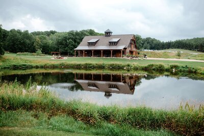 The Barn at Stoney Hills wedding venue overlooking the water