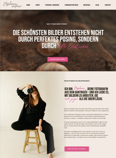 Screenshot der Website für eine Visagistin und Bridal Make-up Artistin – erstellt mit Website in a Week von Jennifer Aries