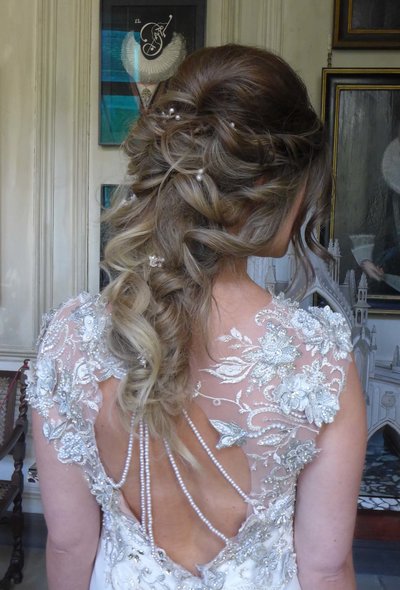 long bridal hairstyle, long hair