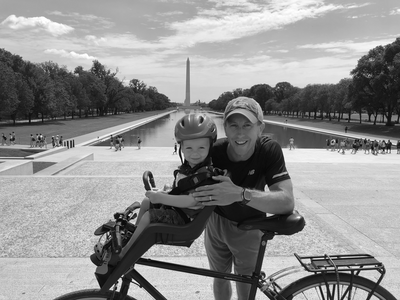 Kevin Mahoney, CFP® at the Lincoln Memorial after a bicycle ride