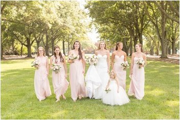 bridesmaids on wedding day at Daniel Chapel Greenville