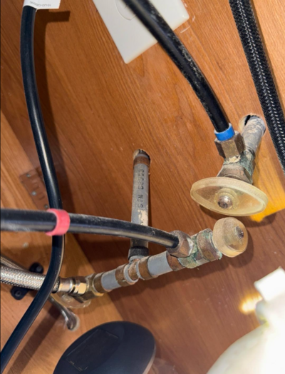 Polybutylene piping under the kitchen sink