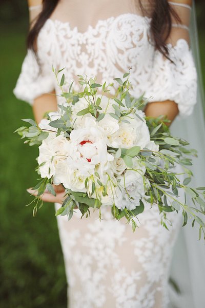 Bouquet with white flowers shot by Amy Jean photography in Austin Texas