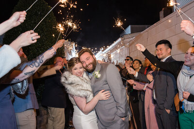 Silver Swan Bayside sparkler exit photo Stevensville Maryland wedding by Annapolis photographer, Christa Rae Photography