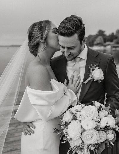 Emotional Black and White Wedding Portrait - Arcade, NY