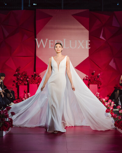 Chic Bridal Gowns at WedLuxe Show 2023 Runway pics by @Purpletreephotography 7