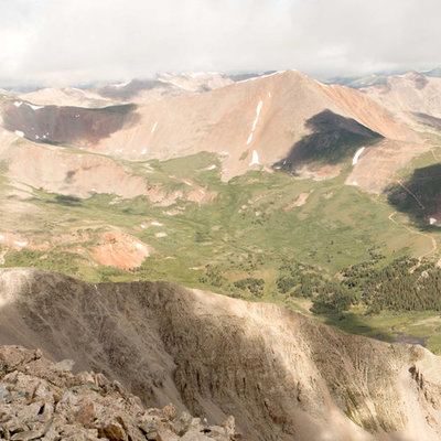 View from the top of the 14er Mt Shavano in Colorado