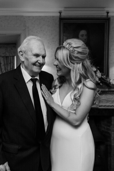 bride and grandfather at wedding