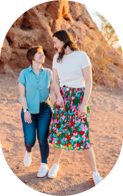 Same sex couple during their engagement shoot by Tucson wedding Photographer, Meredith Amadee Photography