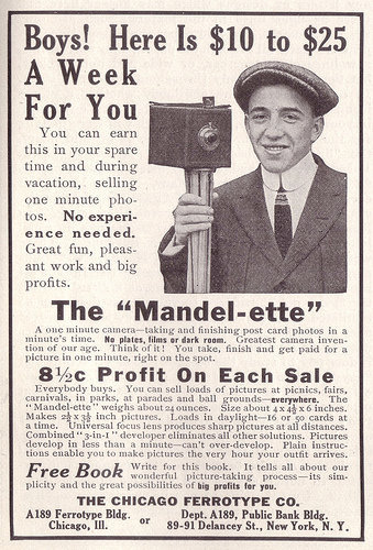 Ad for the mandelette camera