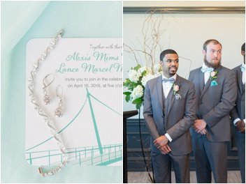 groom sees bride during commerce club ceremony