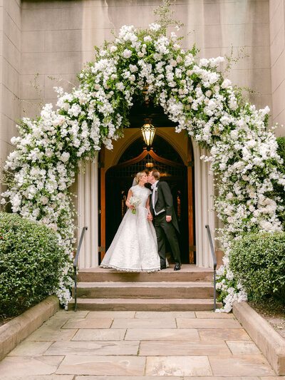 luxury floral arch at Savannah wedding ceremony