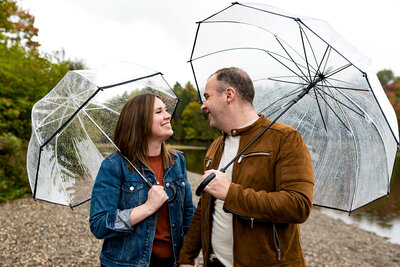 Engagement session during the fall in the rain. Even in the rain this session was fun and relaxed