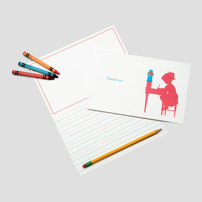 Coral and Blue Stationery for Kids