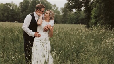 Couple elopes in a field in Indiana