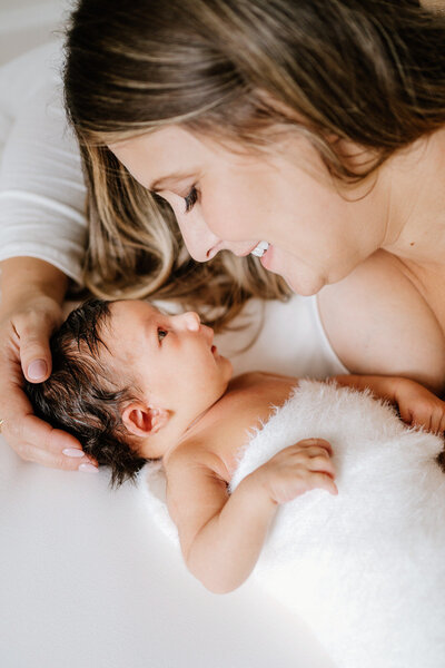 newborn photos of baby and mom