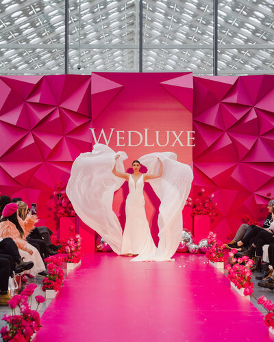 Chic Bridal Gowns at WedLuxe Show 2023 Runway pics by @Purpletreephotography 18