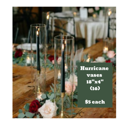 Hurricane vases to rent