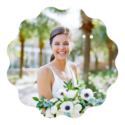 beautiful bride with bouquet