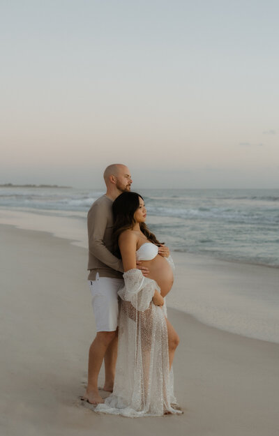 Beach maternity session at Mulaloo golden hour