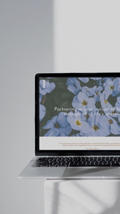 Website home page design for wellness practice by Hanbury Design Co,
