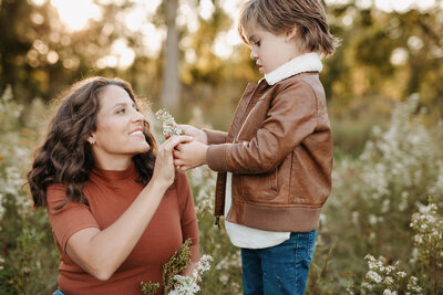 family photos with mother and son in wisconsin