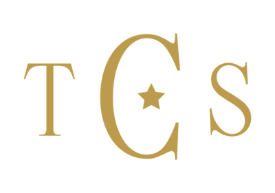 Logo with initials "T C S" and a star