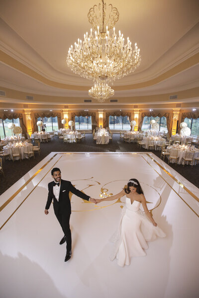 Bride and groom wedding dance floor