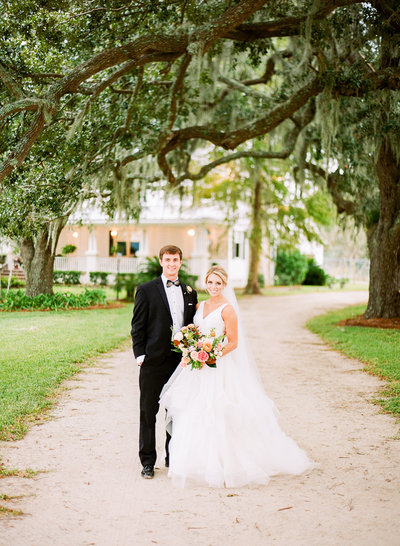 Lowndes Grove Plantation Wedding Bride and Groom Charleston SC