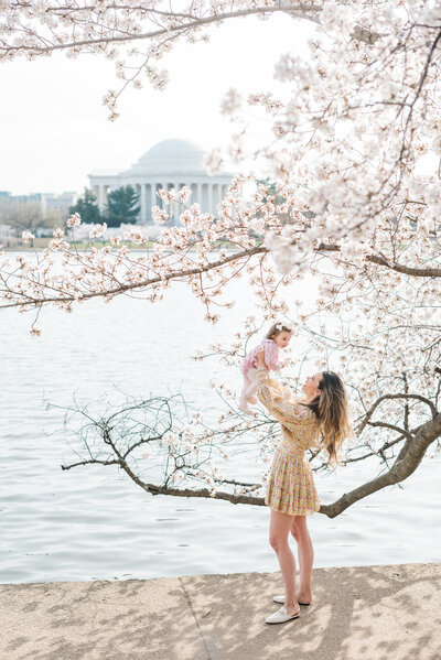 Mom and Daughter enjoying the Tidal Basin cherry blossoms