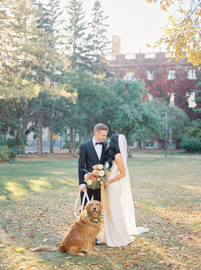 Gorgeous fall colours at golden hour in this warn October wedding, captured by Jenny Jean Photography, Edmonton, Alberta wedding photographer. Featured on the Bronte Bride Blog.