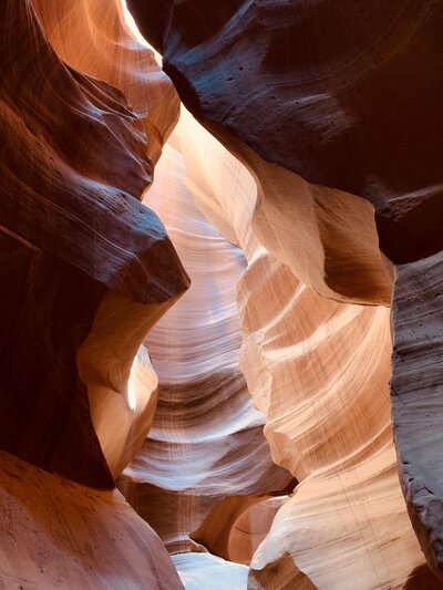 Winding sandstone canyon with natural light symbolizing the healing path through nervous system regulation