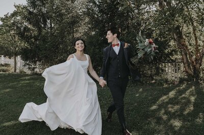 bride and groom walking down the aisle