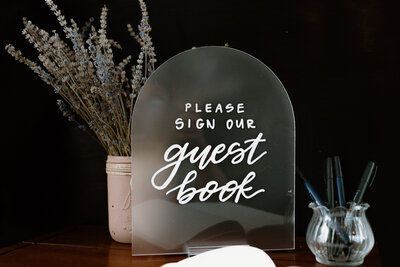 Arched Acrylic Guest Book Sign