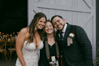 Intimate wedding photographer New York posing with wedding clients