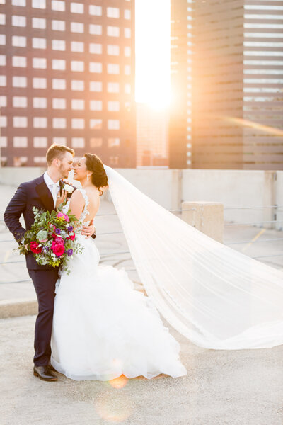 Rooftop Wedding Portrait in Dallas Texas by April and Jason Sapp Photogrpahy