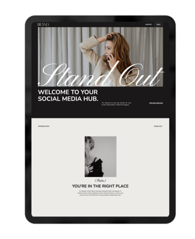 Find the perfect Showit website template designed specifically for social media managers. Showcase your expertise and services with an editorial-inspired design. Elevate your online presence and attract clients with a professional website that reflects your brand.
