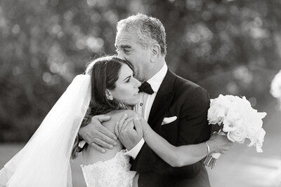 Bride with her father at her New York Public Library wedding