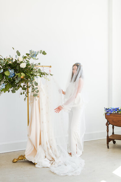 Toronto bride wearing iconic -daughters-of-simone wedding gown